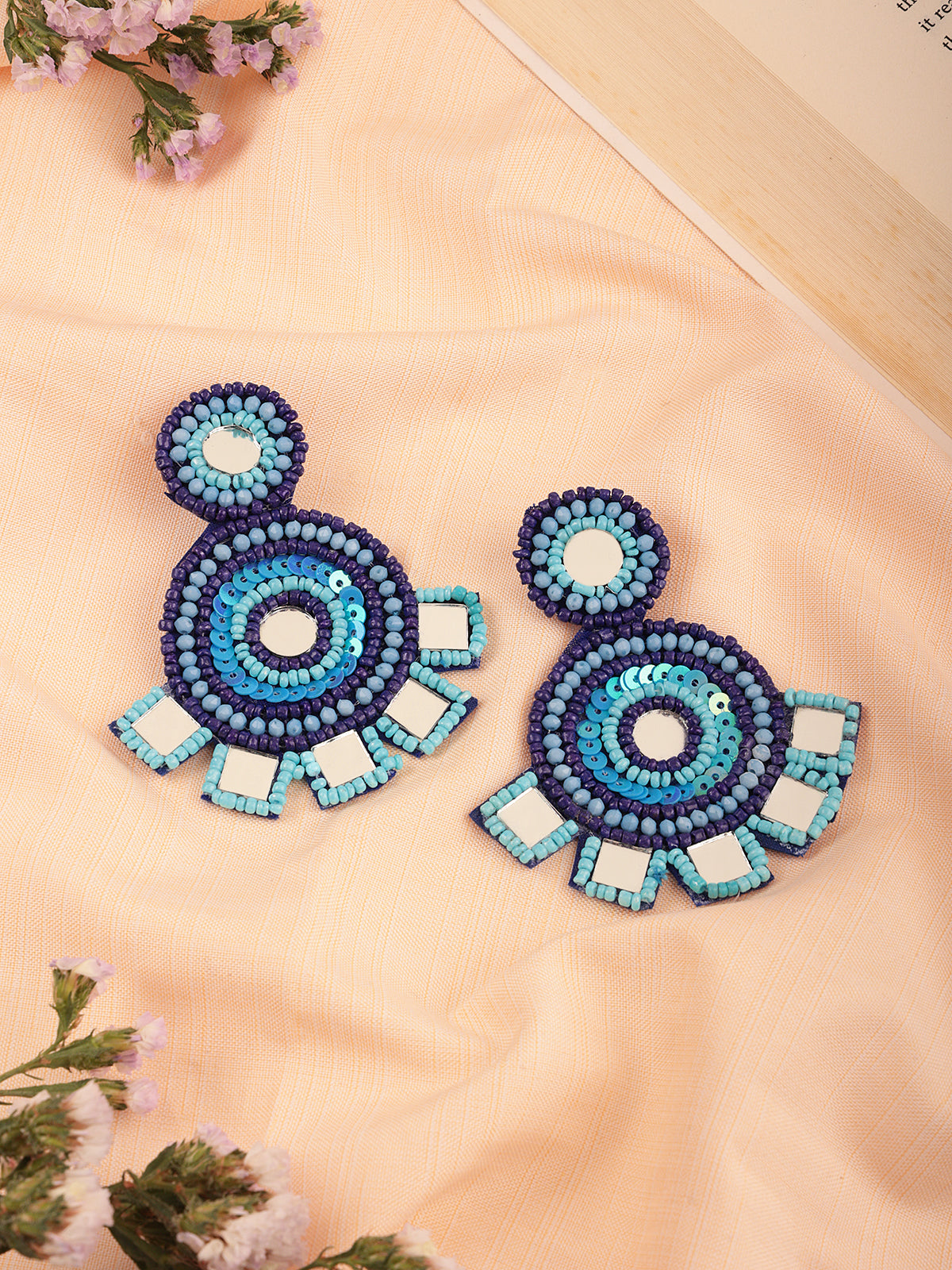 The Glossy Coral Abundance Earrings in Blue