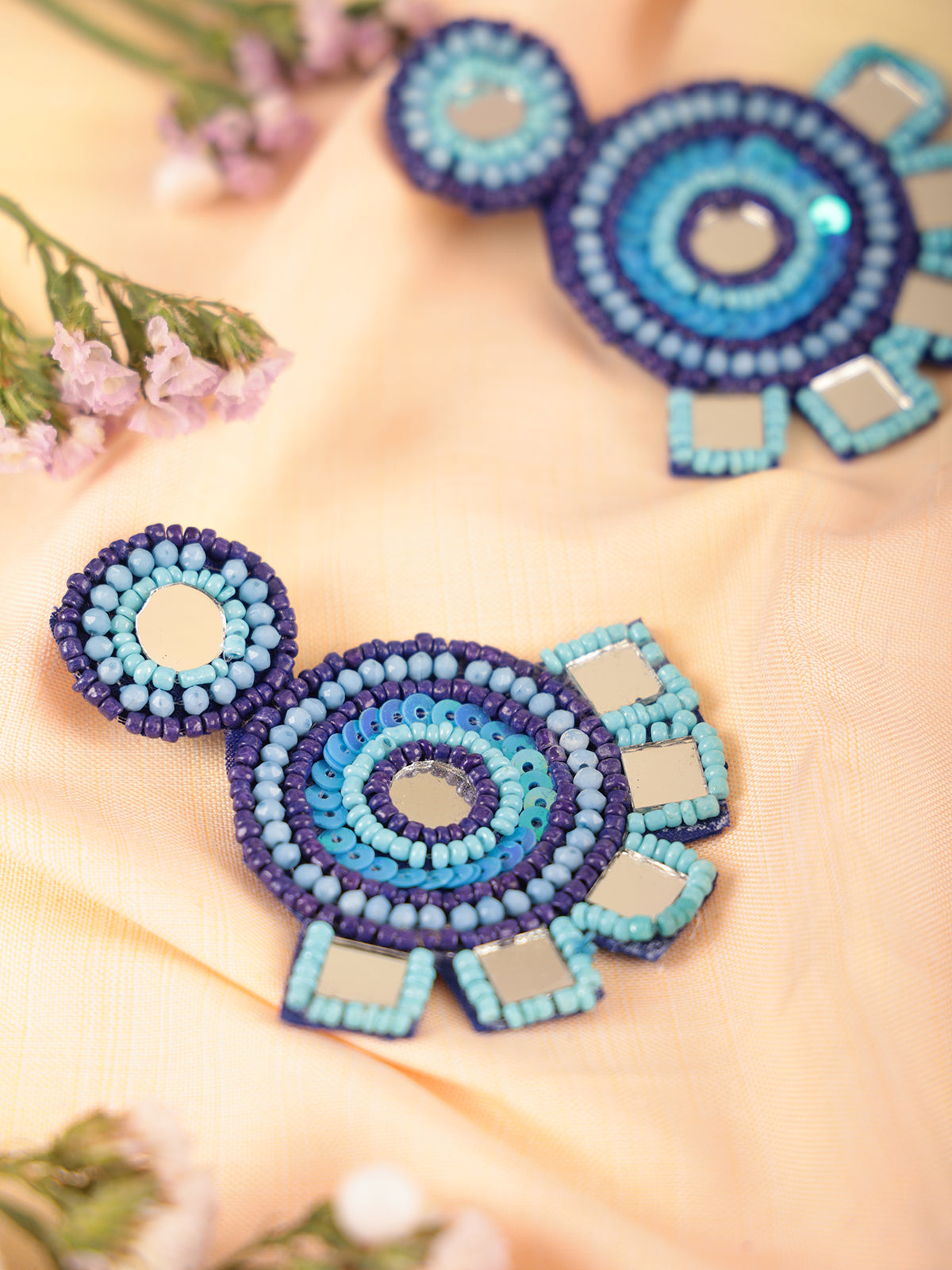 The Glossy Coral Abundance Earrings in Blue