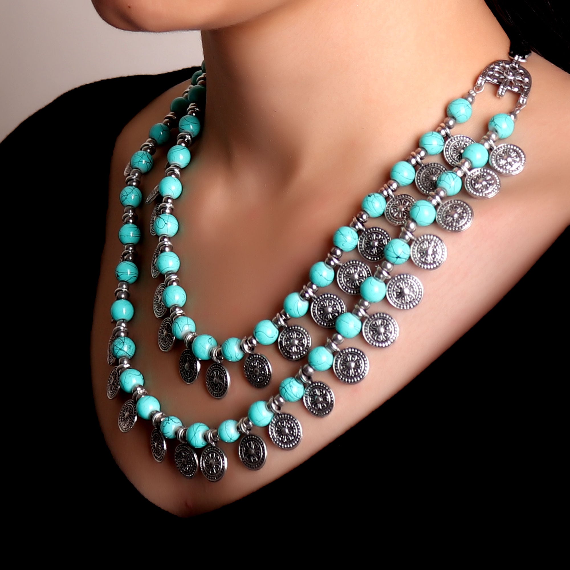Buy Blue Beads Necklace Set Handcrafted For Ladies – Gehna Shop