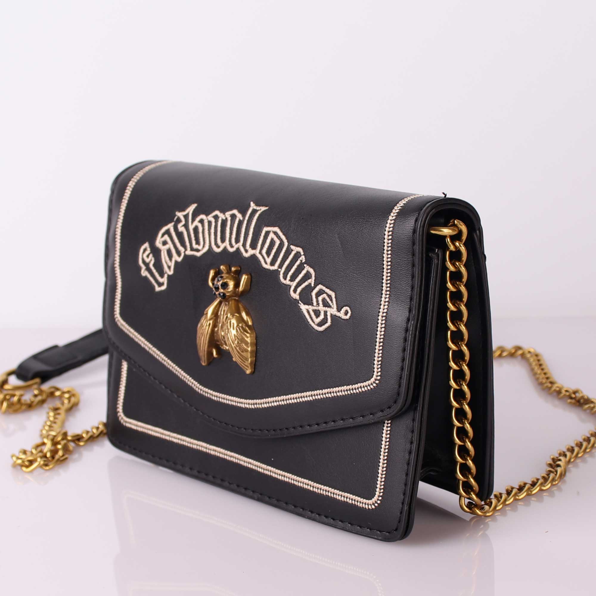 The Fabulous Queen Bee Black Sling Bag Cippele